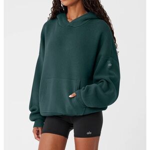 Scholar Hooded Sweater - midnight green